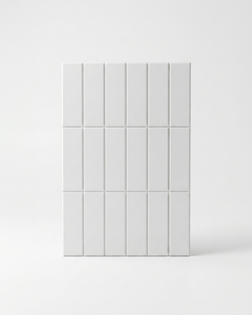 Through-colour matte finish of a Polygood recycled wall tile
